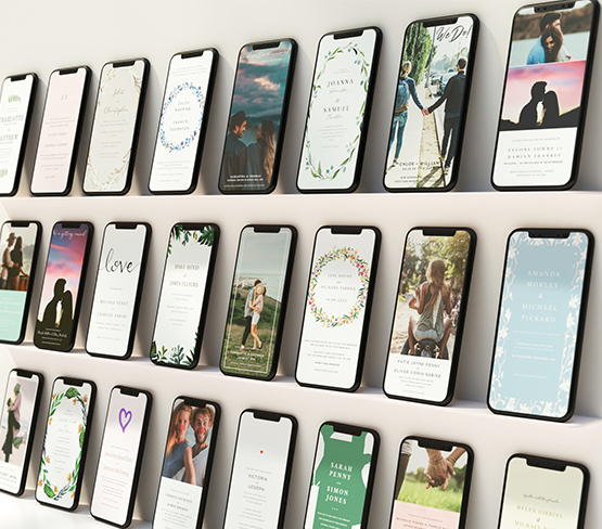 Digital Invitations & Announcements A collection of digital wedding invitations and save the dates for WhatsApp