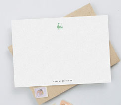 Personalised correspondence note cards for couples