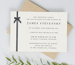 An elegant, black and white funeral order of service booklet with photo