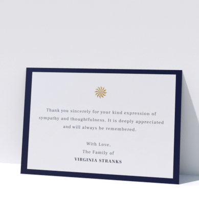 Related Product: Funeral Thank you Card Related Product: Printed Funeral Thank you Card